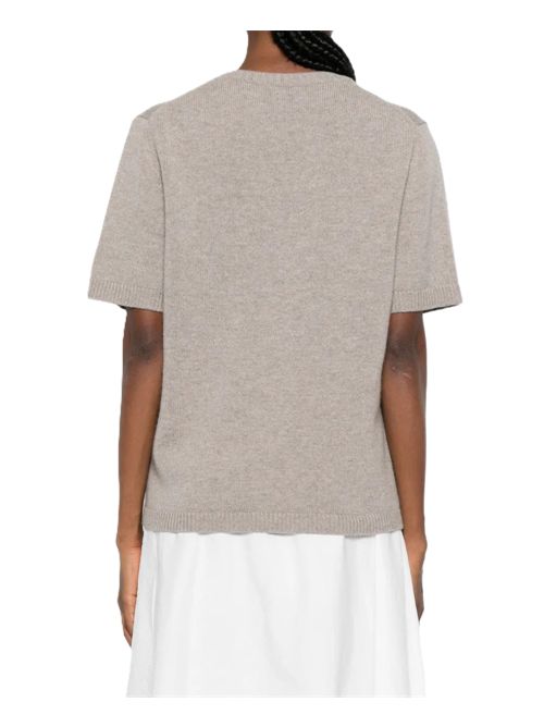 T-shirt girocollo in maglia Soft Goat | FW25SF2000400002GREIGE
